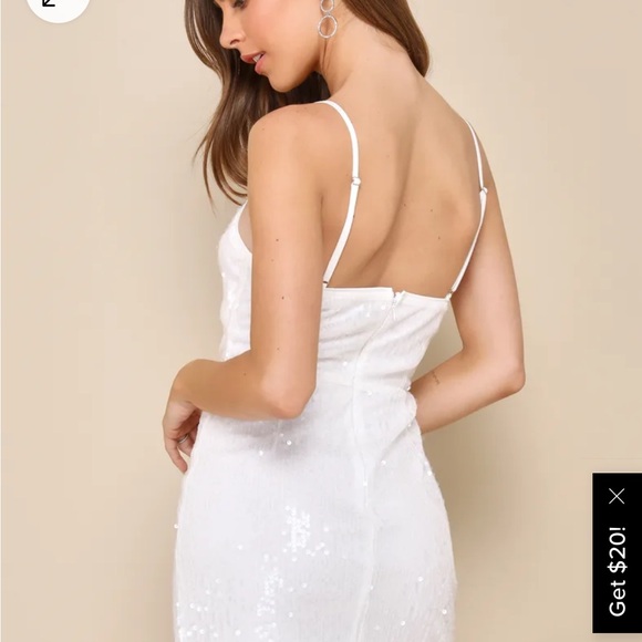 Lulu’s White Sequin Bow Dress - Brand new never worn size XS - Picture 3 of 4
